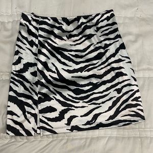 Motel Satin Zebra Mini Skirt